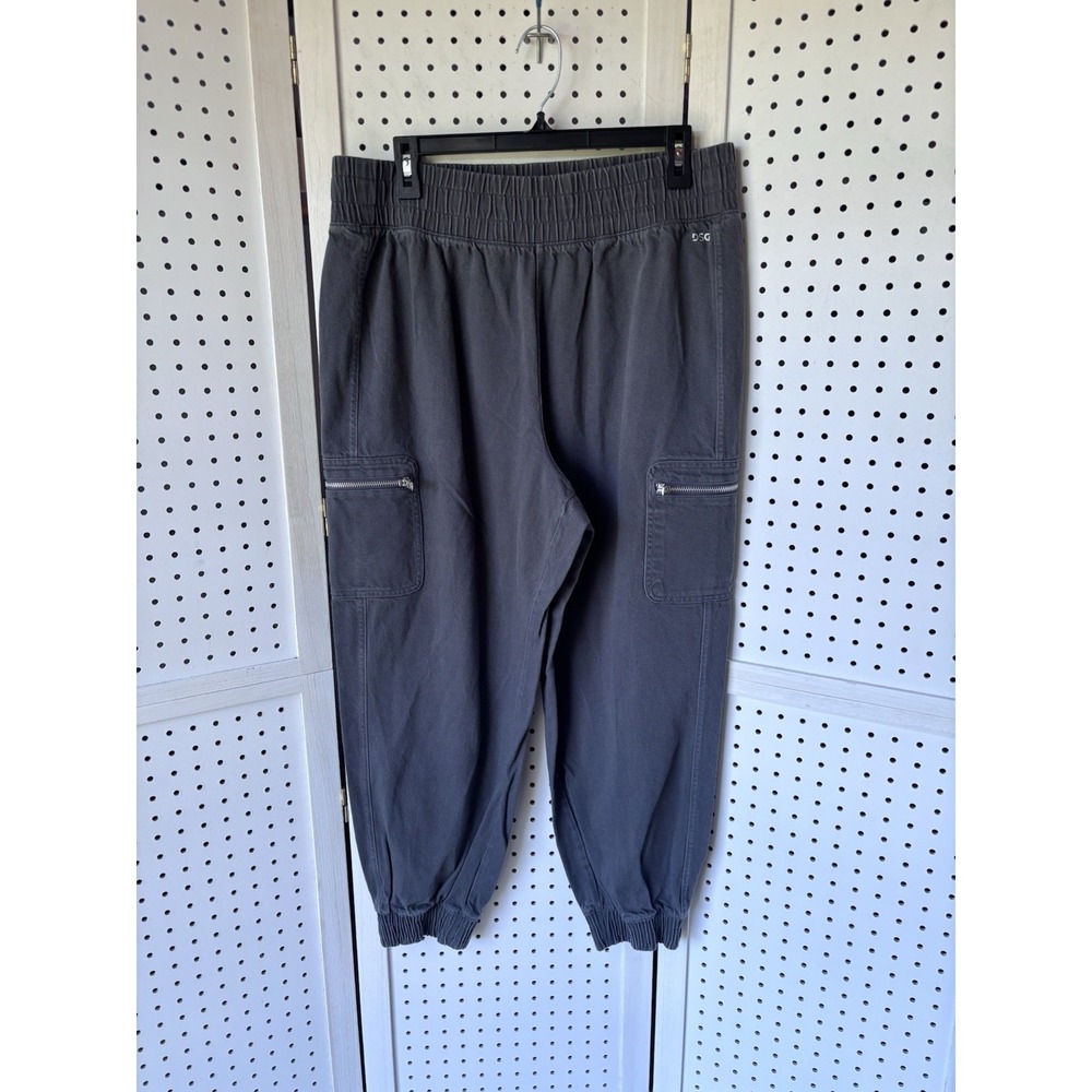 DSG Twitch + Allison Women's Lg Twill Joggers Cargo Pants Gray Baggy CottonRayon